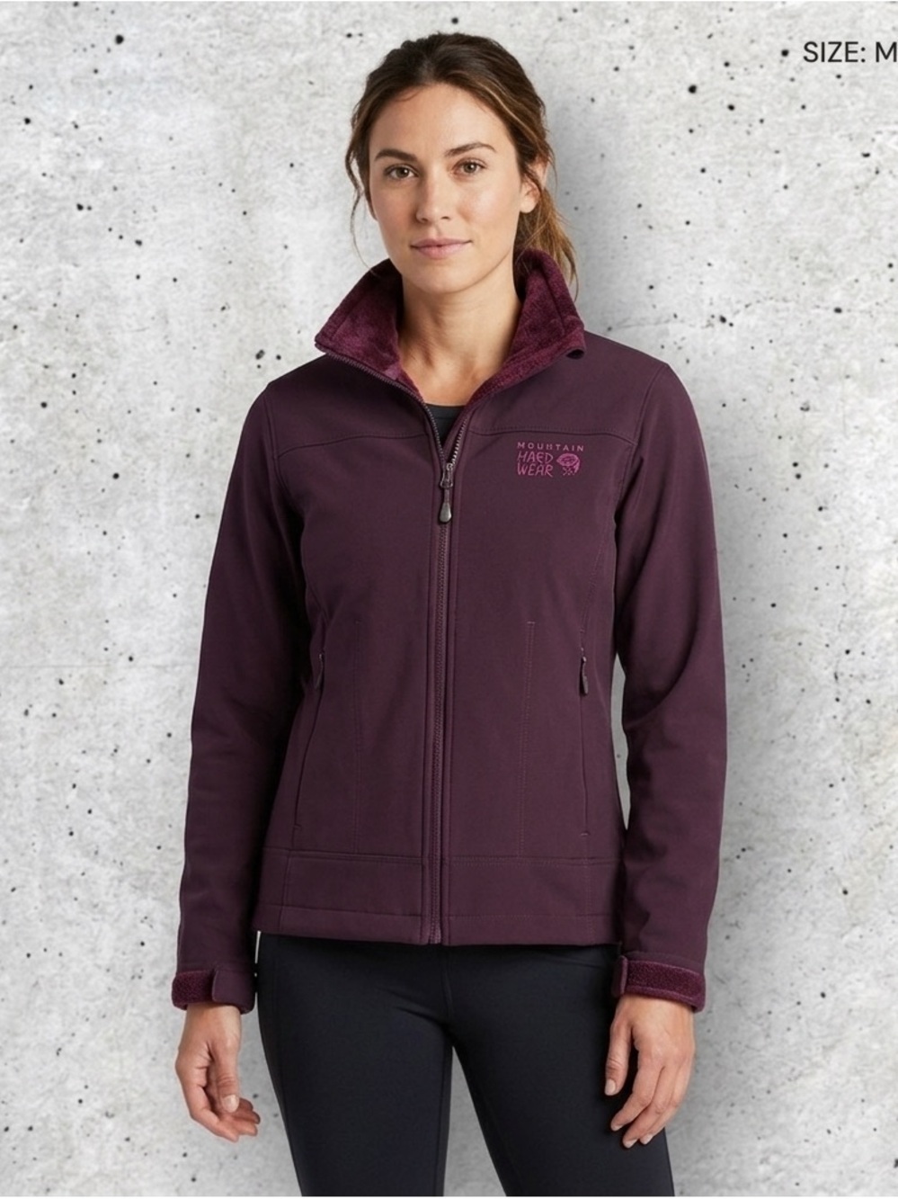 Mountain Hardwear Wind Resistant Fleece Lined Full Zip Jacket - Size M